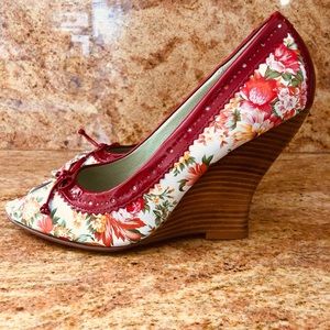 Chinese Laundry Red Peep Toe Wedge